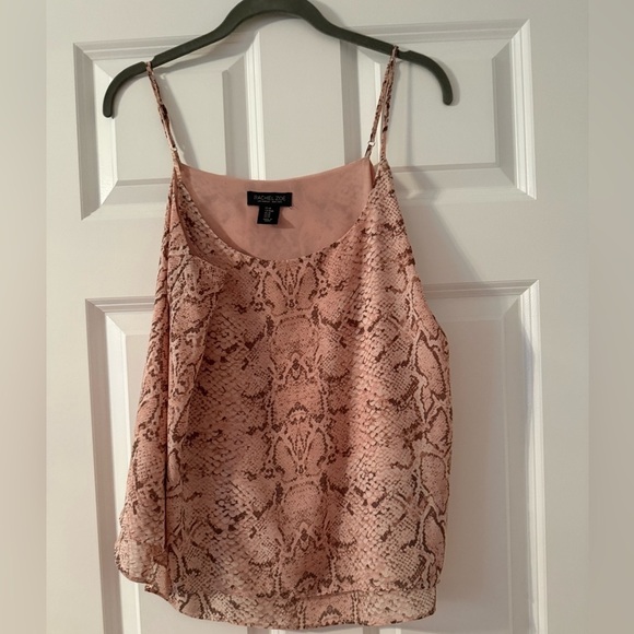 Rachel Zoe | Pink Snake Skin Printed Tank Top with Adjustable Straps | Size M - Picture 1 of 7